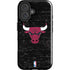 NBA Chicago Bulls Black Distressed iPhone 16 Impact Case